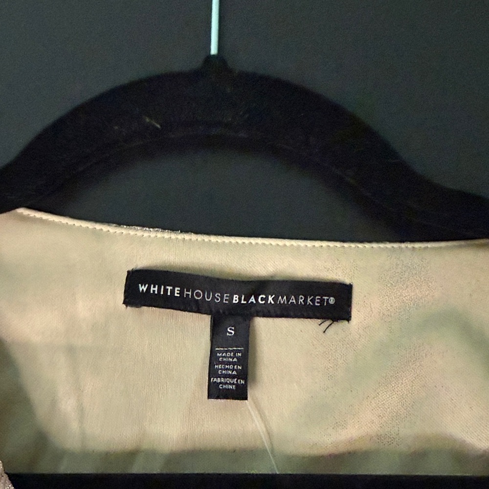 White House Black Market  Shimmering Metallic blush Top NWT - Picture 7 of 7